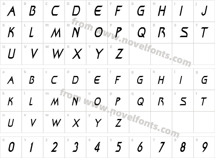 Zenon Condensed ItalicSWFTECharacter Map