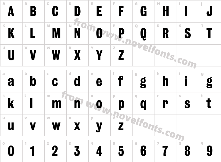 BureauGrotesque-ThreeSevenCharacter Map