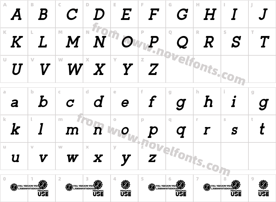 Zilap Corporative Bold italicCharacter Map