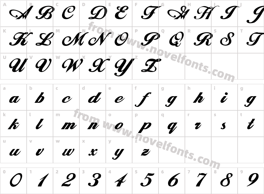 Zimmerman BoldSWFTECharacter Map