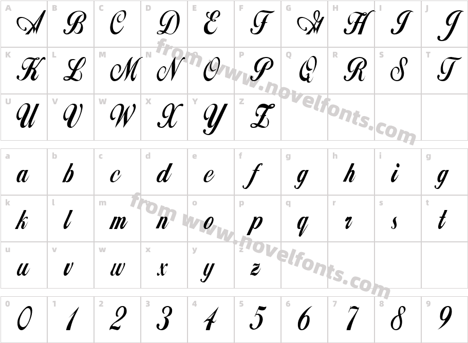 Zimmerman Condensed RegularSWFTECharacter Map