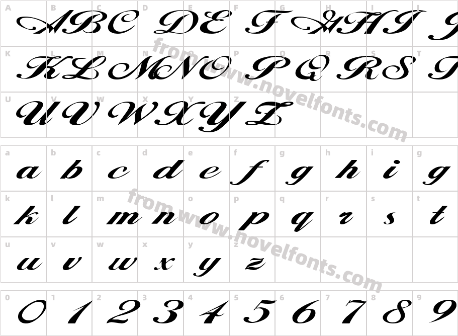 Zimmerman Extended RegularSWFTECharacter Map