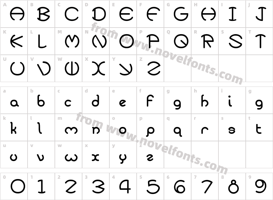 Zirkle One BoldCharacter Map