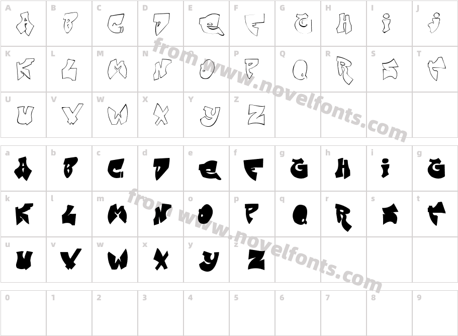 Zit GraffitiCharacter Map