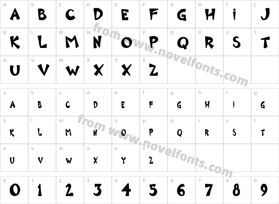 Zono BoldCharacter Map