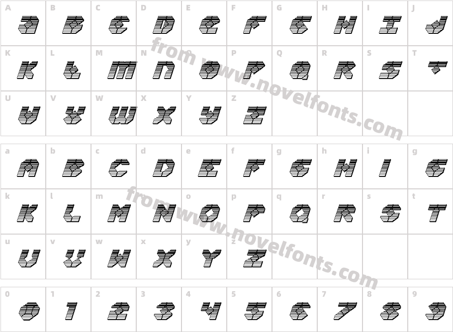 Zoom Runner Chrome ItalicCharacter Map