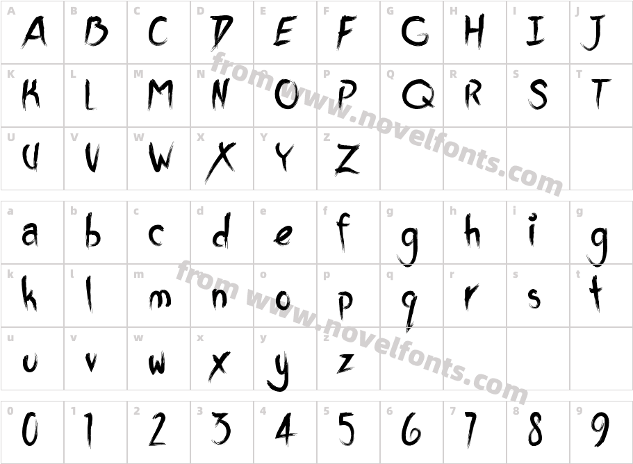 BuriedK9Character Map