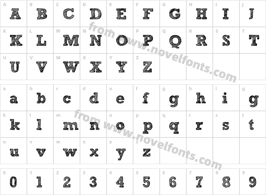 [free version] Sketch Block BoldCharacter Map