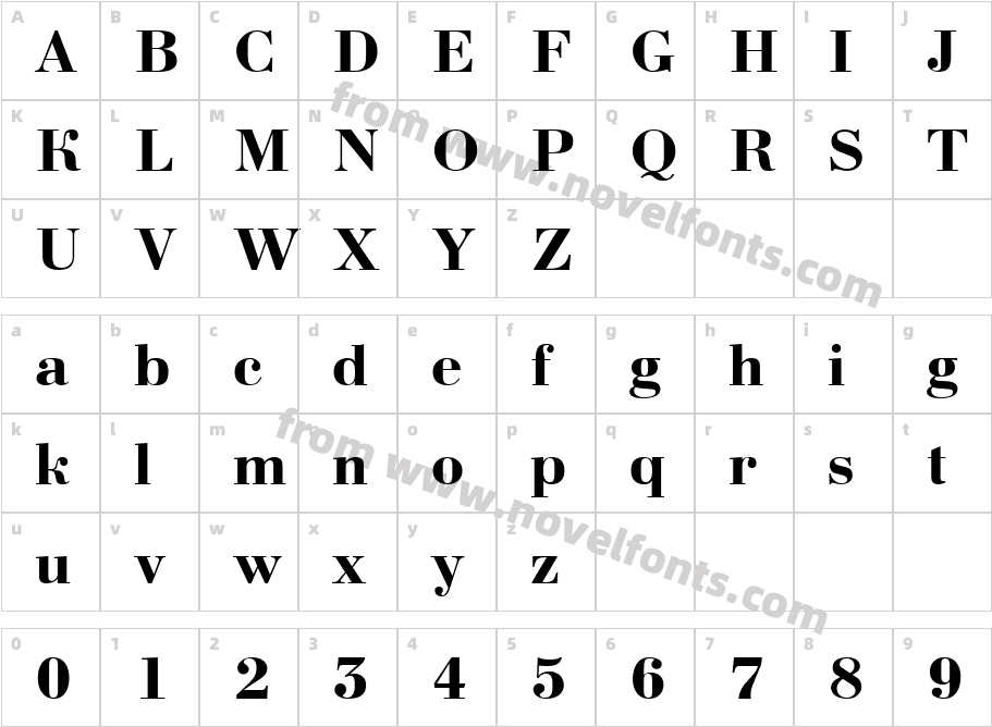 a_ Bodoni Nova BoldCharacter Map