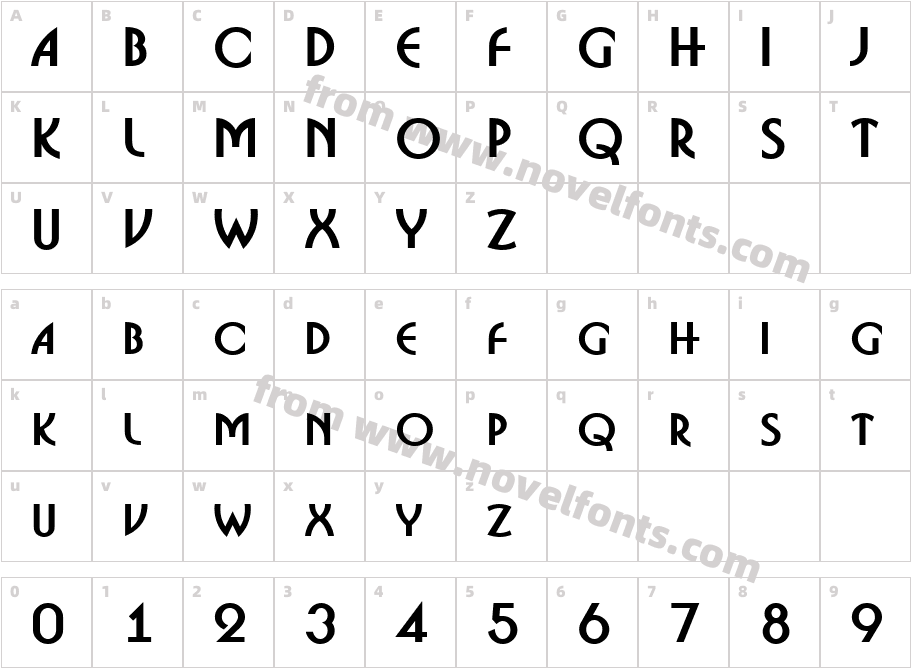 a_BosaNovaCps BoldCharacter Map