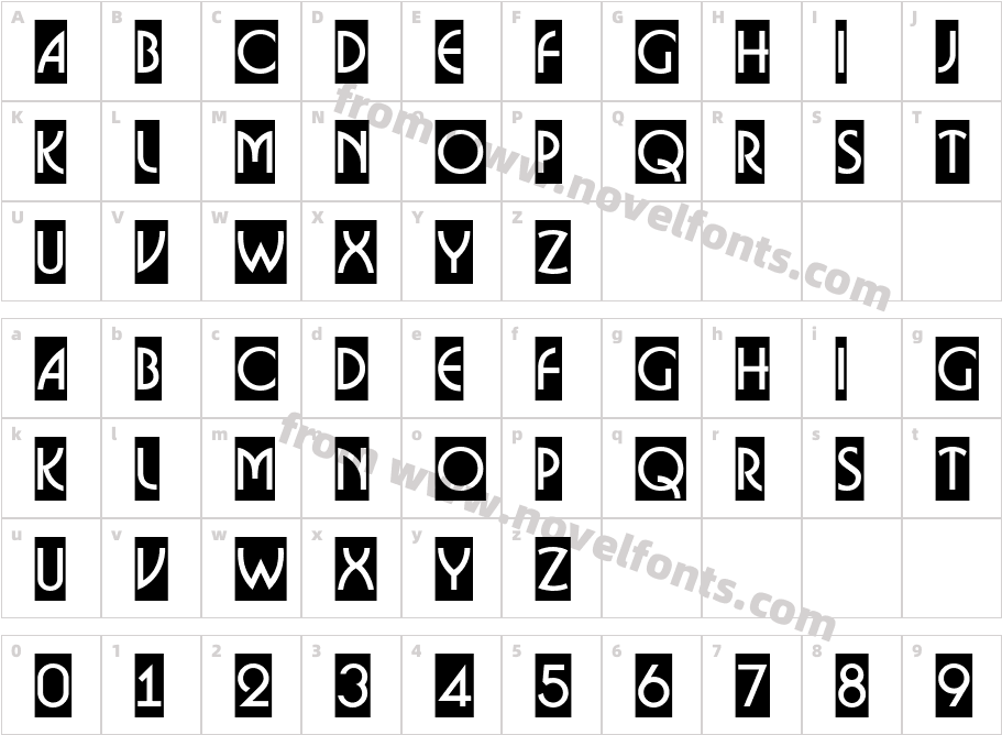 a_ Bosa Nova SlCharacter Map