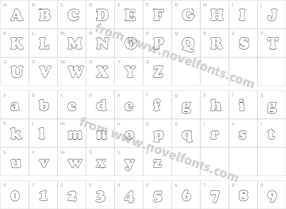 a_ Cooper Black OtlCharacter Map