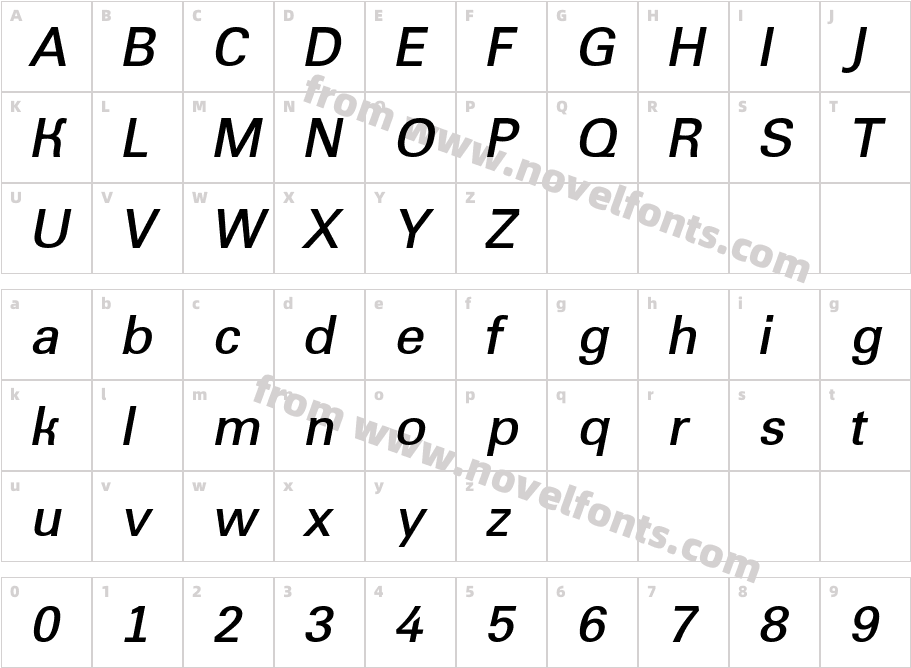 a_ Grotic Lt Bold ItalicCharacter Map