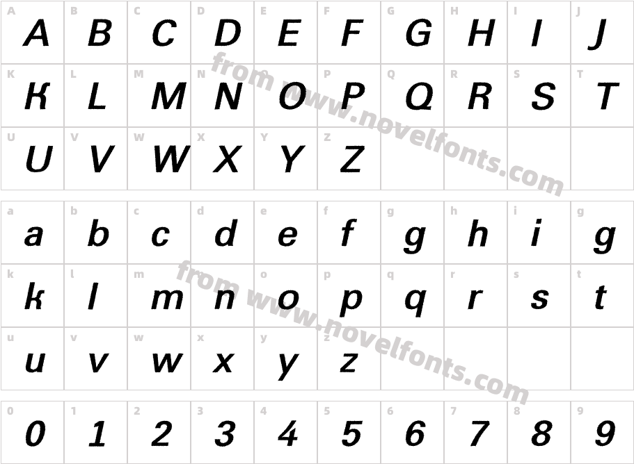 a_ Grotic Rough Obl BoldCharacter Map