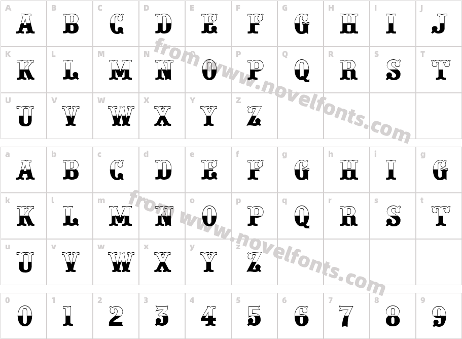 a_ PresentumB&WCharacter Map