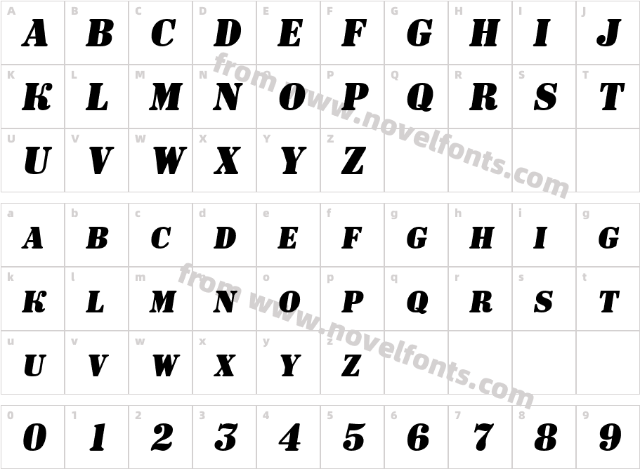 a_ Signboard Cps Bold ItalicCharacter Map