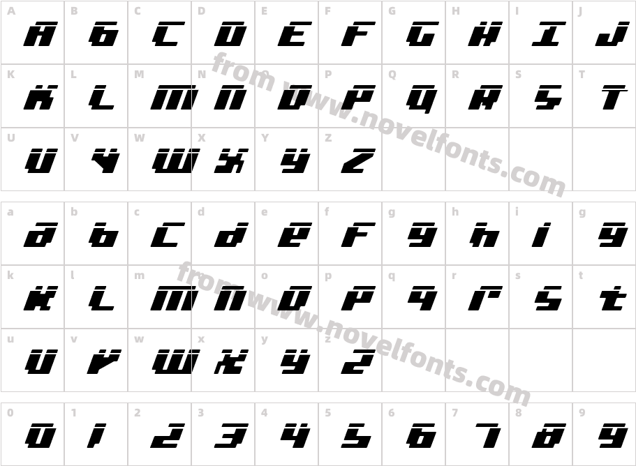 bad robot italic laserCharacter Map