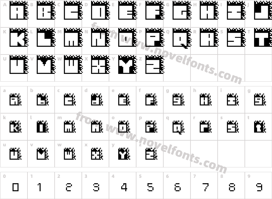 blocky RegularCharacter Map