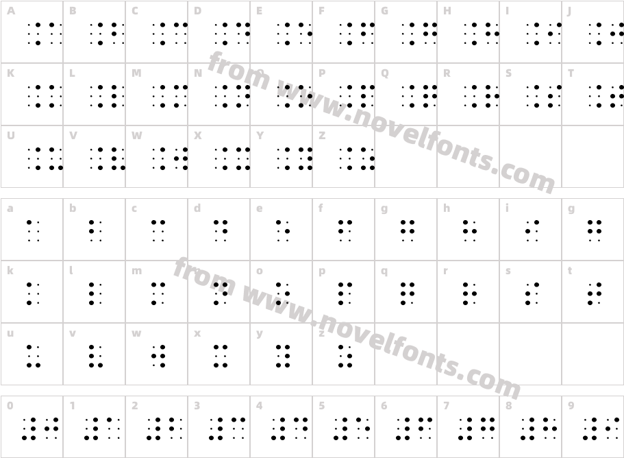 braille RegularCharacter Map