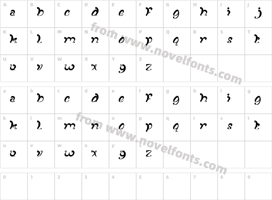 fancy curlyCharacter Map