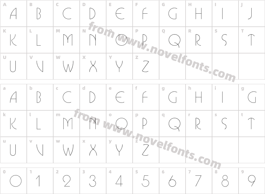 BusoramaITCStd-LightCharacter Map