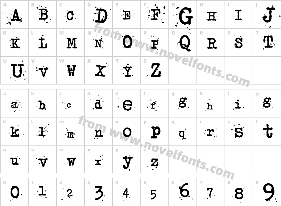 junkos typewriterCharacter Map