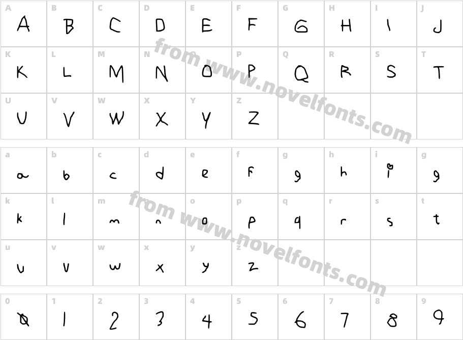 justgirlytext MediumCharacter Map