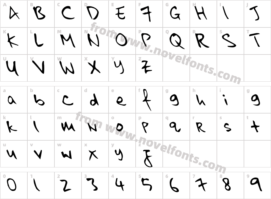 kkontagion print ItalicCharacter Map