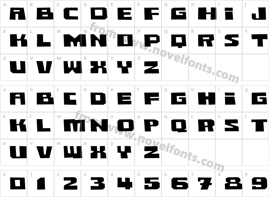 Buster-BoldExtendedCharacter Map