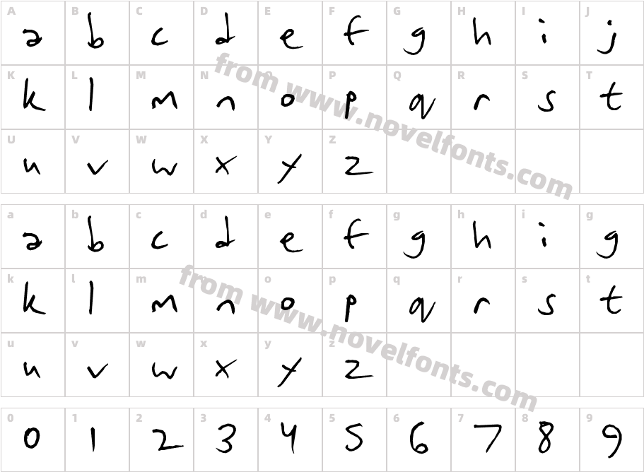 matt's handwritingCharacter Map