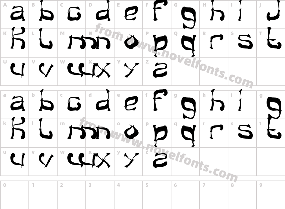 midnight showCharacter Map