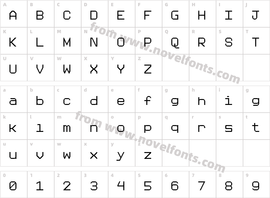 modern monospace RegularCharacter Map