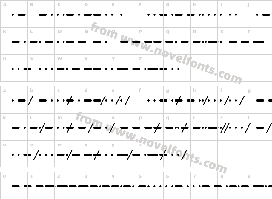 morse RegularCharacter Map