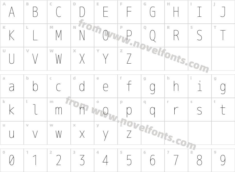 mplus 1m thinCharacter Map