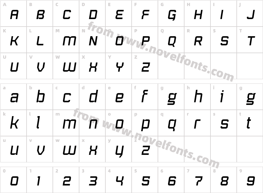 mrh Anton ObliqueCharacter Map