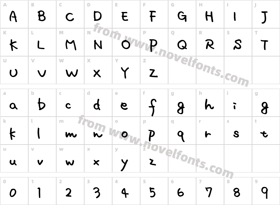 mscript BoldCharacter Map