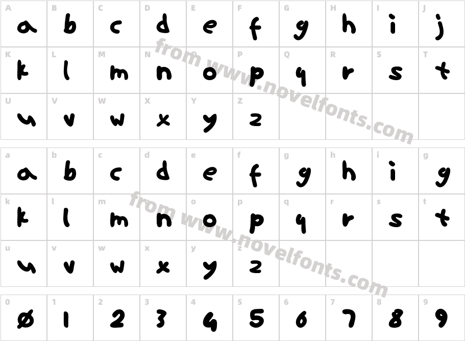 ninifont-regularCharacter Map