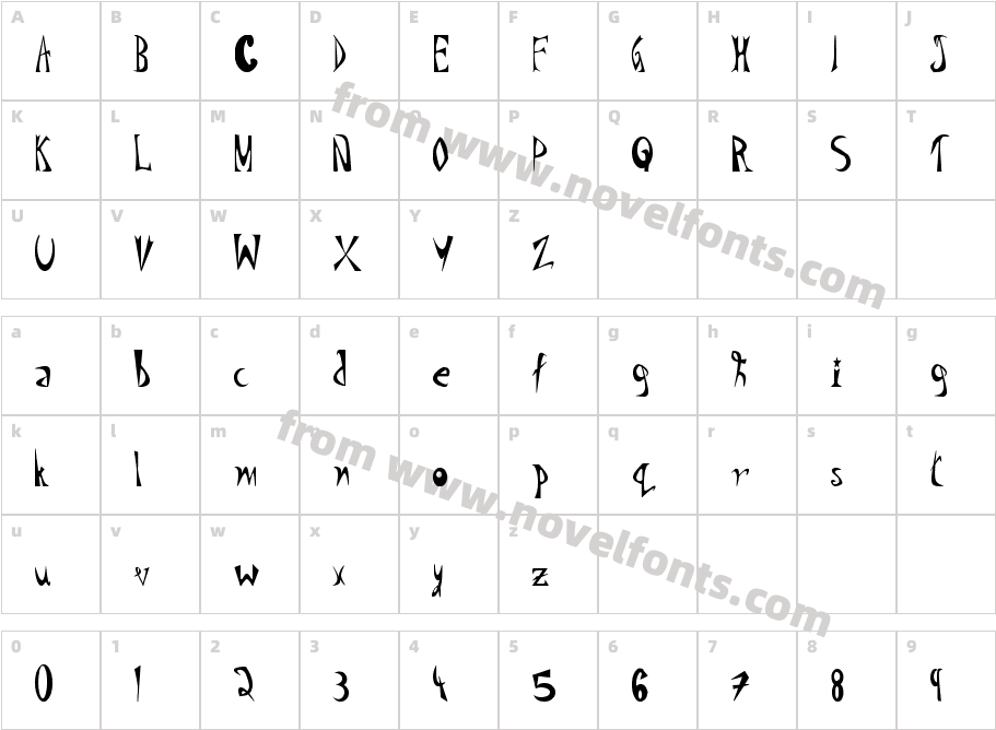 not included.Character Map