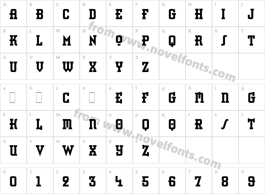 retroboldcondensedletplain-1.0Character Map