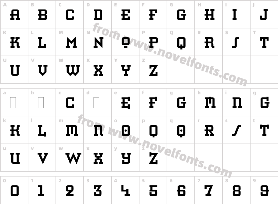 retroboldletplain-1.0Character Map