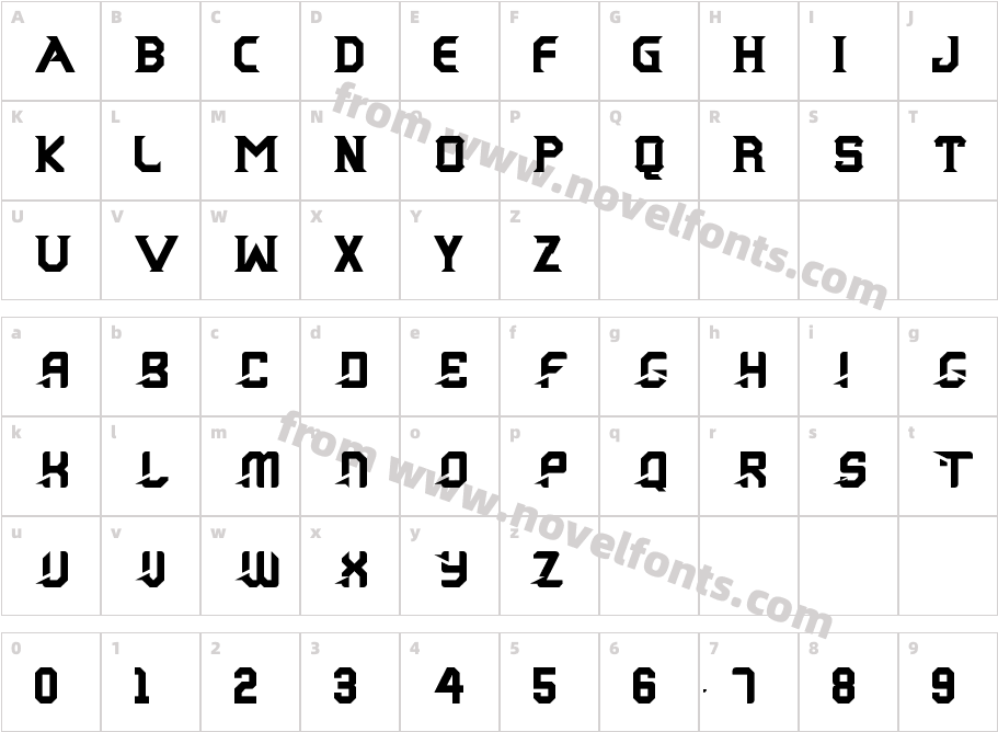 rudius RegularCharacter Map