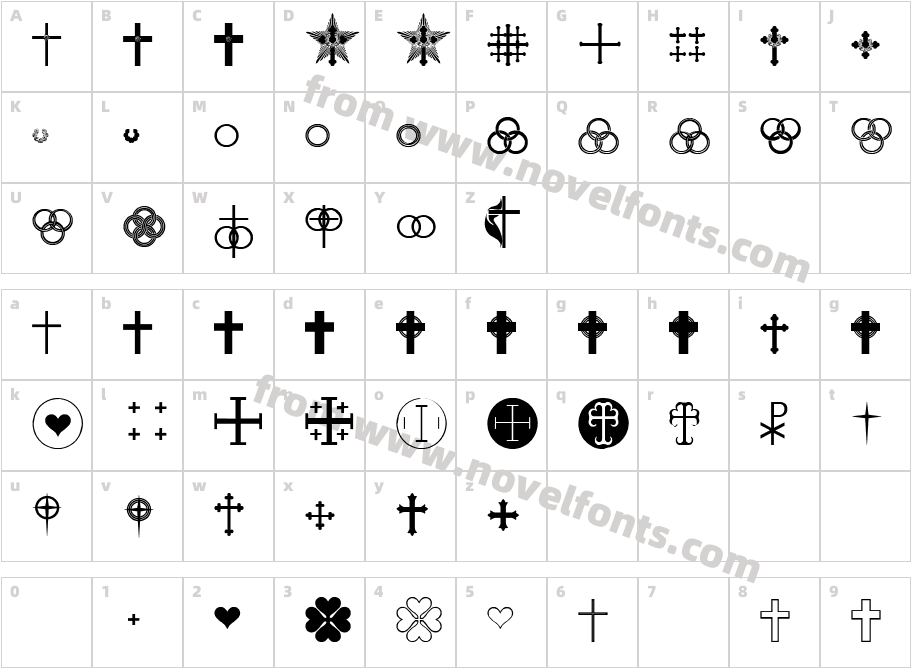 sB CrossCharacter Map