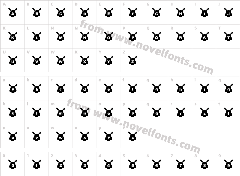 sbunny RegularCharacter Map