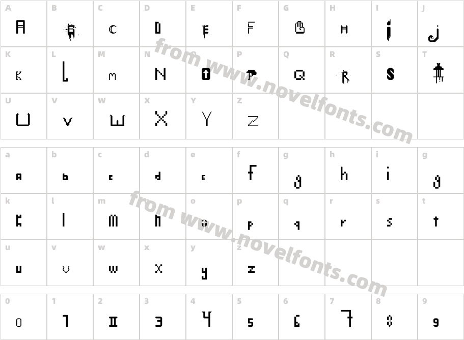 singl Dementr RegularCharacter Map