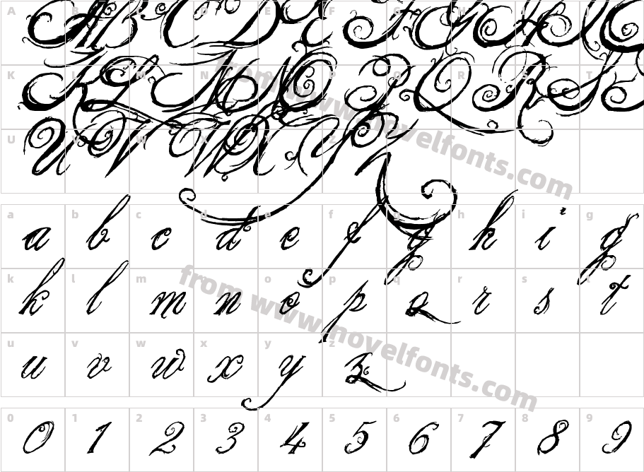 the King & Queen fontCharacter Map