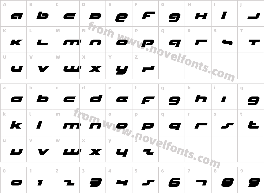 uni sol ItalicCharacter Map