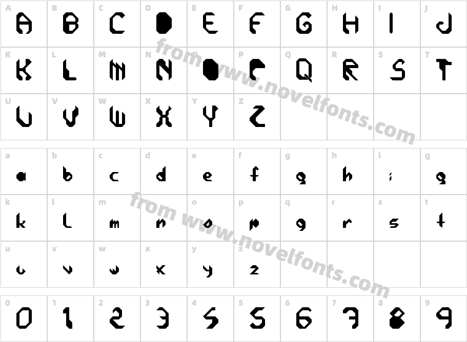 v Aonom BoldCharacter Map