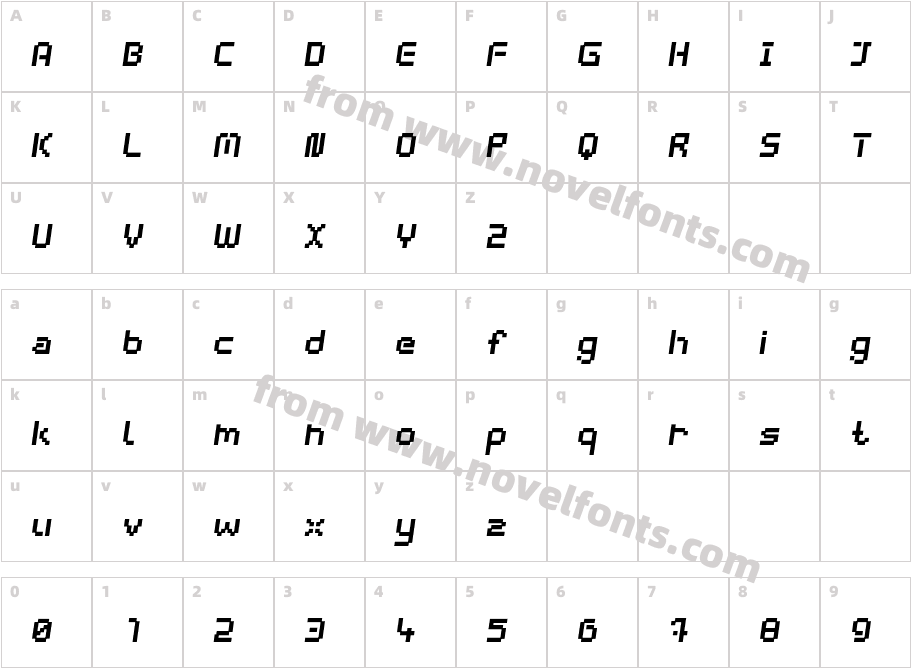 webpixelbitmap Bold ItalicCharacter Map