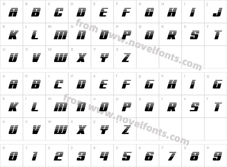 '89 Speed Affair Halftone ItalCharacter Map