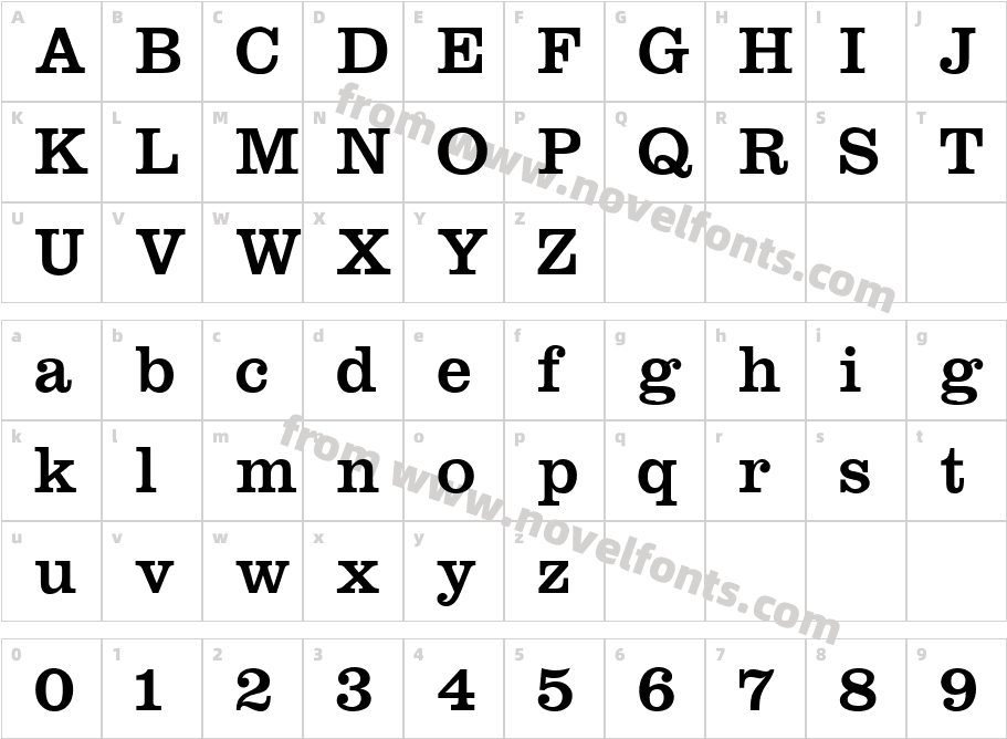 .VnClarendon NormalCharacter Map